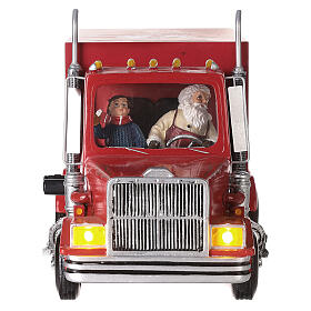 Escena navideña camión de Papá Noel 20x30x10 cm