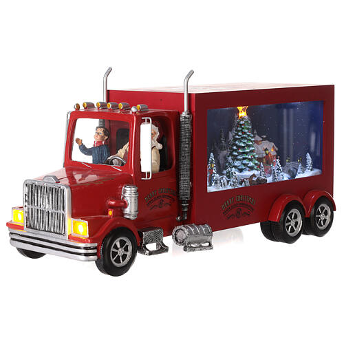 Escena navideña camión de Papá Noel 20x30x10 cm 7