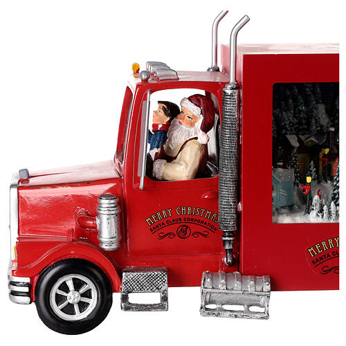 Scenario natalizio camion di Babbo Natale 20x30x10 cm 4