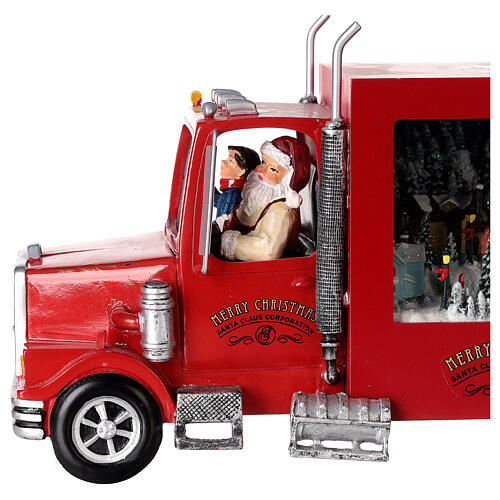 Cenário natalino caminhão Pai Natal 20x30x10 cm 4