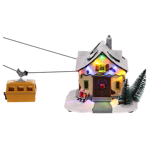 Pueblo navideño teleférico movimiento 140 cm 5