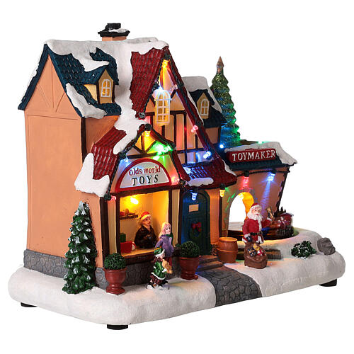 Scenka bożonarodzeniowa, dom z zabawkami, 25x25x15 cm 4