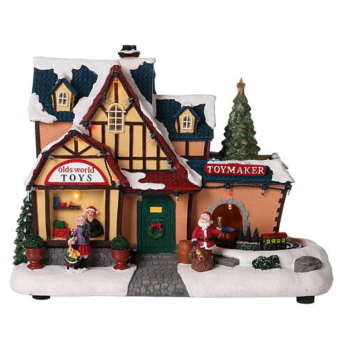 Christmas scene toymaker shop 25x25x15 cm 7