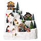 Christmas village set: skiers and river 14x12x8 in s1