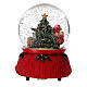 Boule à neige boîte à musique Père Noël avec sapin et renne 15 cm s5