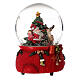 Babbo Natale sfera con albero e renna carillon 15 cm s4