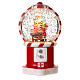 Santa Claus snow globe with elf and gifts lights 20 cm s3