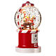 Santa Claus snow globe with elf and gifts lights 20 cm s5