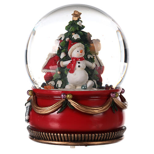 Snow globe with Santa and Christmas tree, music and mouvement, 8 in 3