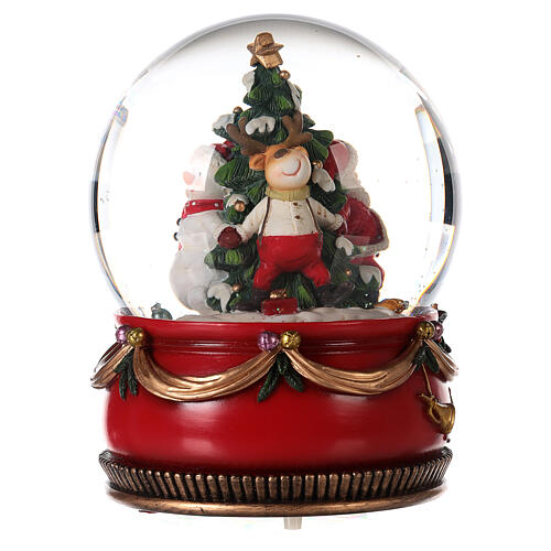Snow globe with Santa and Christmas tree, music and mouvement, 8 in 4