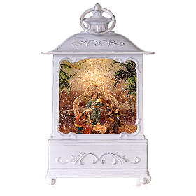 Lantern with Nativity Scene, lights and animations, 12 in