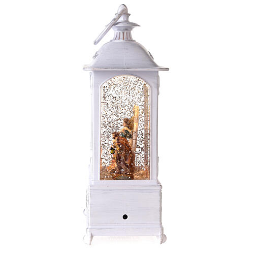 Lantern with Nativity Scene, lights and animations, 12 in 7