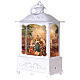 Nativity lantern snow globe white lights and movement 30 cm s4