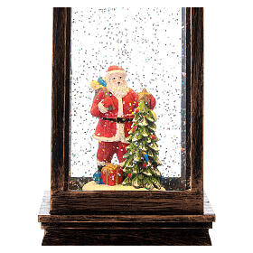 Laterne mit Bronze Schnee Lichter Weihnachtsmann, 30 cm