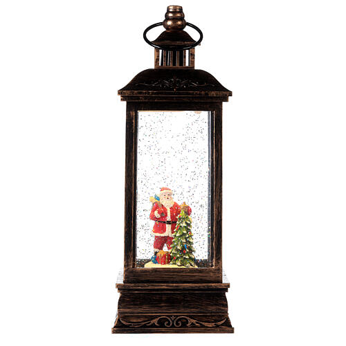 Bronze lantern with Santa's snow globe and projector 12 in 1