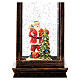 Lanterna proiettore Babbo Natale con neve bronzo luci 30 cm s2