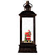 Lanterna proiettore Babbo Natale con neve bronzo luci 30 cm s11
