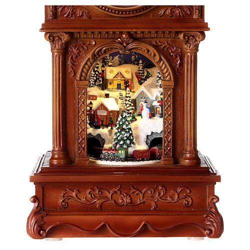 Christmas grandfather clock with music, lights and animation 40 cm 2