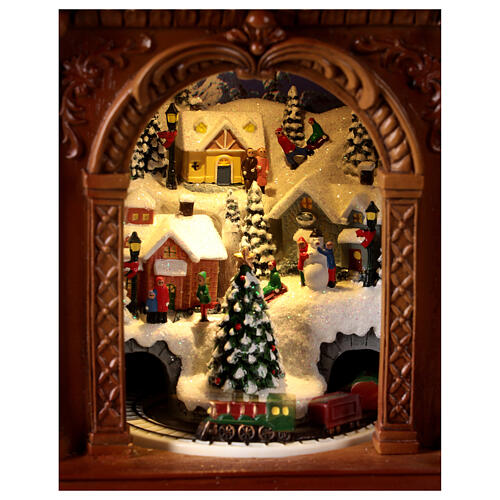 Christmas grandfather clock with music, lights and animation 40 cm 3