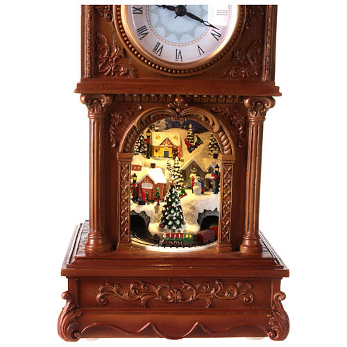 Christmas grandfather clock with music, lights and animation 40 cm 12