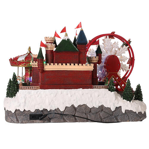 Christmas village set: big wheel and carousel 20x12x13 in 9