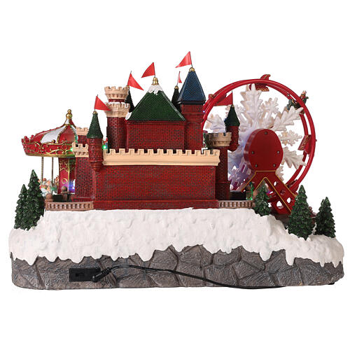 Village de Noël roue panoramique et carrousel 50x30x35 cm 9