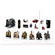 Set of 24 pieces for Christmas villages with LED lights 5-15 cm s14