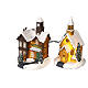 Set de 24 pcs pour Villages de Noël miniatures, figurines et maisons avec lumières LED 5-15 cm s10