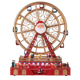 Weihnachtsszene Riesenrad mit LED Beleuchtung, 40x20x50 cm