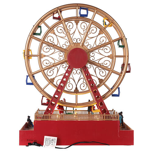 Weihnachtsszene Riesenrad mit LED Beleuchtung, 40x20x50 cm 6