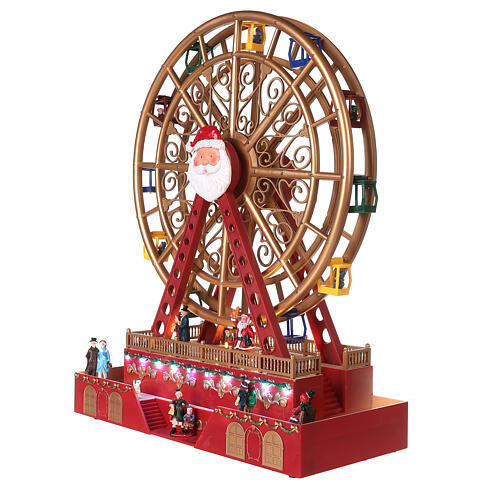Christmas village set: big wheel with LED lights 16x8x20 in 3