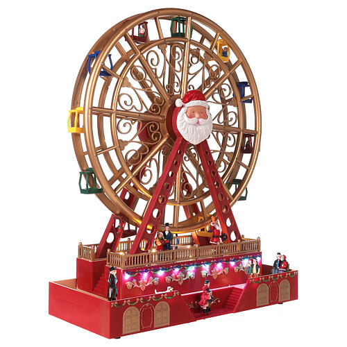 Christmas village set: big wheel with LED lights 16x8x20 in 5