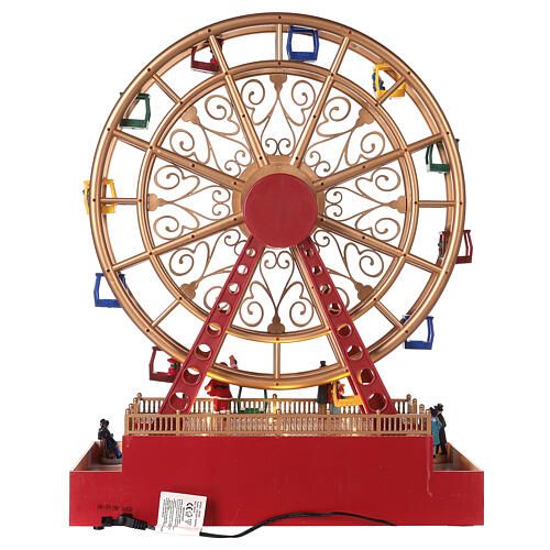 Christmas village set: big wheel with LED lights 16x8x20 in 6