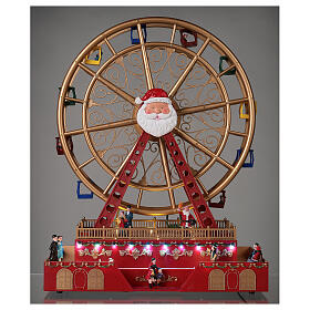 Cenário natalino roda-gigante com luzes LED 40x20x50 cm