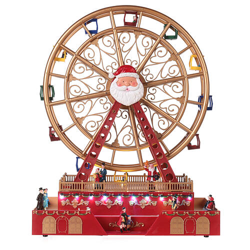 Cenário natalino roda-gigante com luzes LED 40x20x50 cm 1