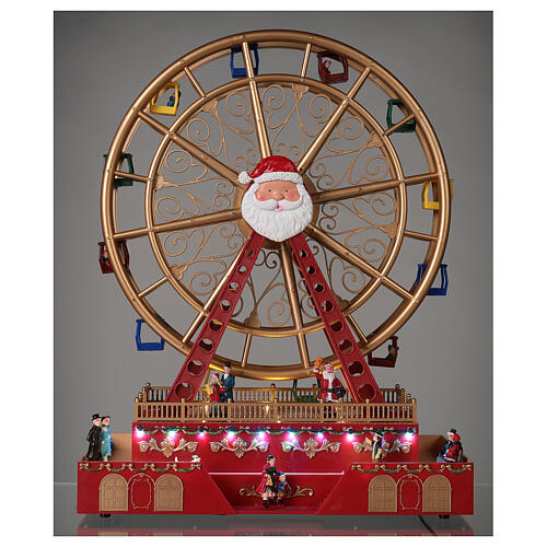 Cenário natalino roda-gigante com luzes LED 40x20x50 cm 2
