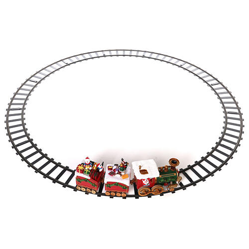 Santa's train for Christmas tree, motion and lights, 20x6x14 in 2