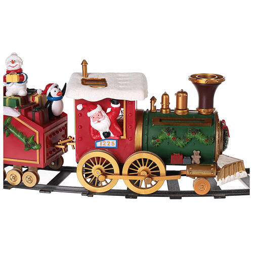 Santa's train for Christmas tree, motion and lights, 20x6x14 in 3
