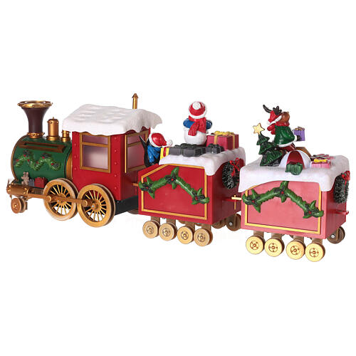 Santa's train for Christmas tree, motion and lights, 20x6x14 in 10