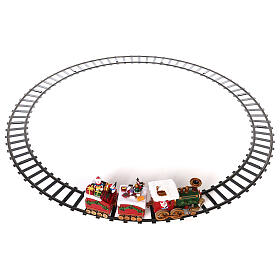 Train de Père Noël pour sapin mouvement avec lumières 50x15x35 cm