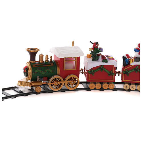 Train de Père Noël pour sapin mouvement avec lumières 50x15x35 cm 16