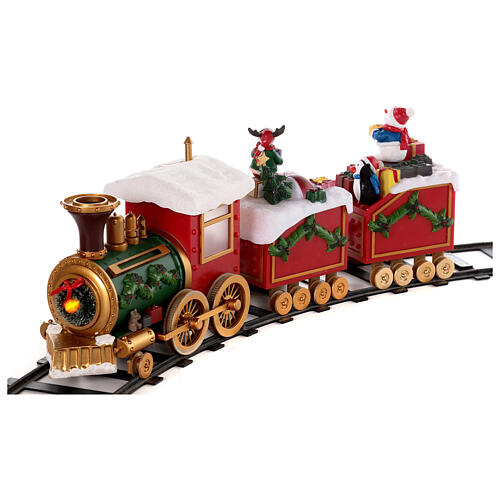 Train de Père Noël pour sapin mouvement avec lumières 50x15x35 cm 17