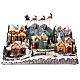 Christmas Village Santa Claus on sleigh and reindeer 40x60x30cm s1