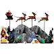 Christmas Village Santa Claus on sleigh and reindeer 40x60x30cm s6