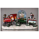 Christmas train with snow globe, lights and motion, 8x14x4 in s2