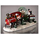 Christmas train with snow globe, lights and motion, 8x14x4 in s4
