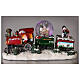 Petit train de Noël avec boule à neige, animation et lumières 20x35x10 cm s8