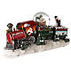 Christmas train glass snow globe motion lights 20x35x10 cm s7