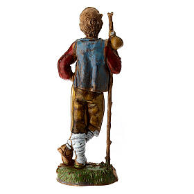 Young man with stick, 18th century style, for Moranduzzo's Nativity Scene with 10 cm characters