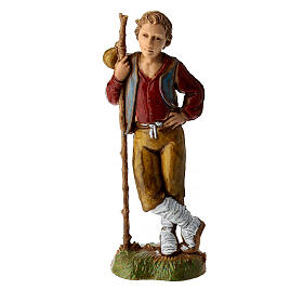Jovem pastor com bastão para presépio Moranduzzo estilo '700 com figuras altura média 10 cm